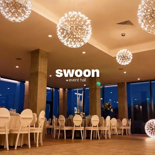 swoon, the ballroom set for an event